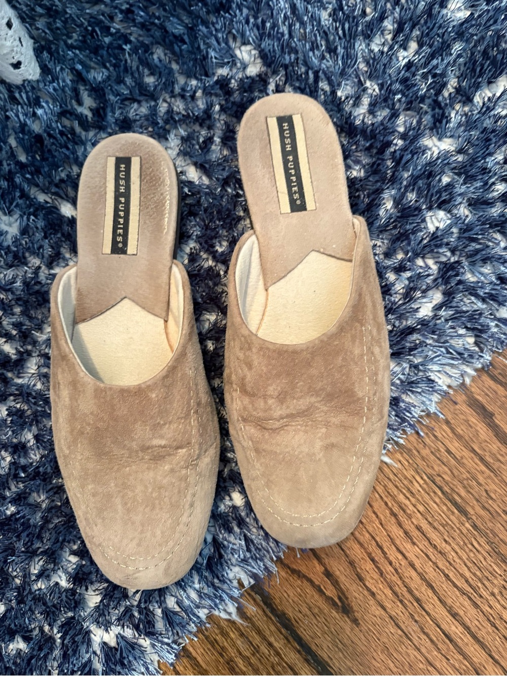 Hush Puppies Taupe Suede Slip-On Mules